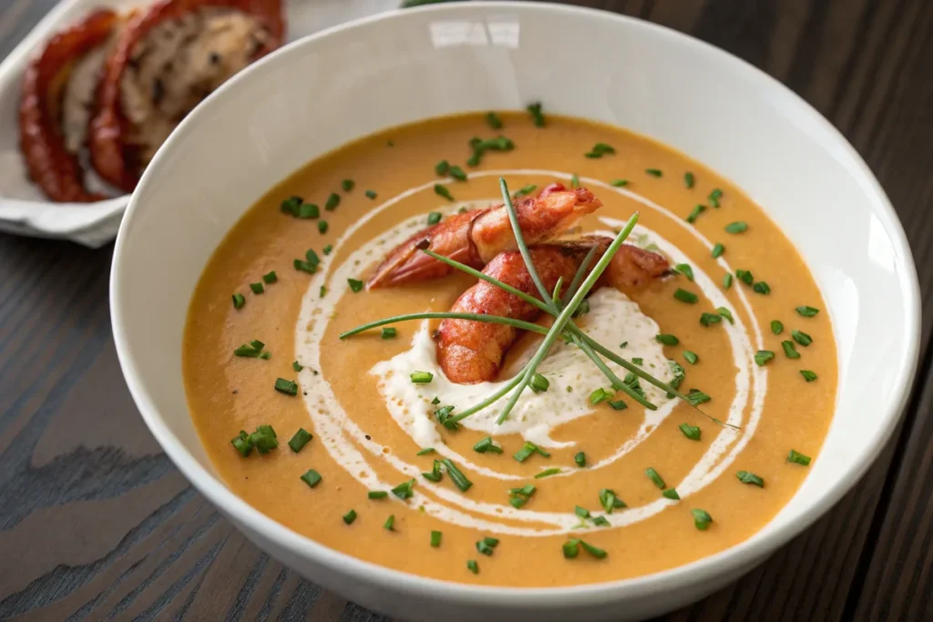 Creamy Lobster Bisque in Bowl