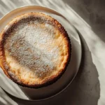 Simple Italian cake on white plate