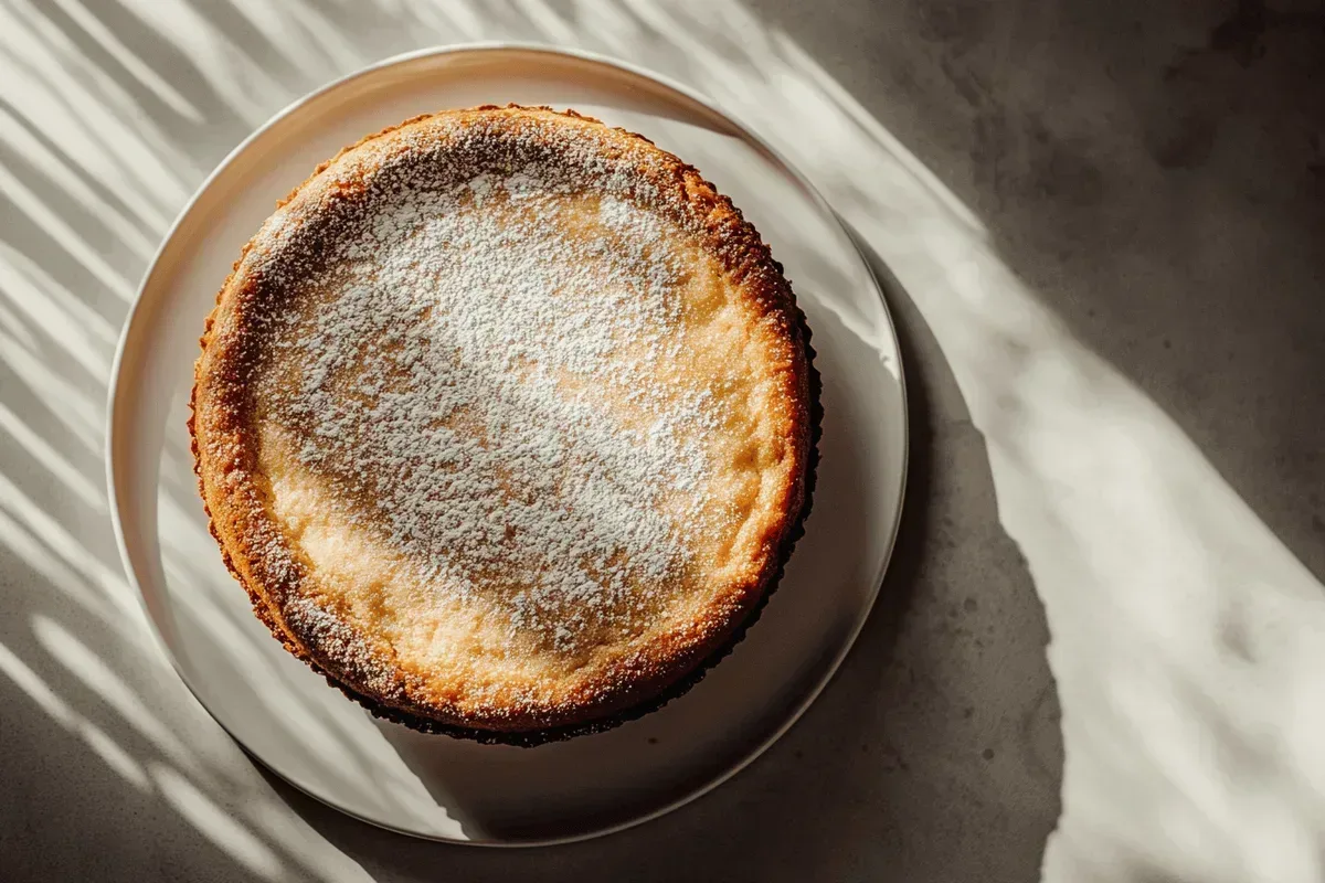 Simple Italian cake on white plate