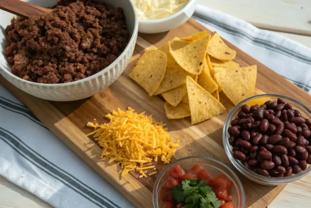 Ingredients needed to make Walking Taco Casserole.