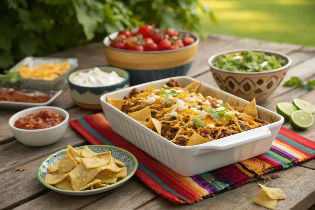 Serving suggestions for Walking Taco Casserole.