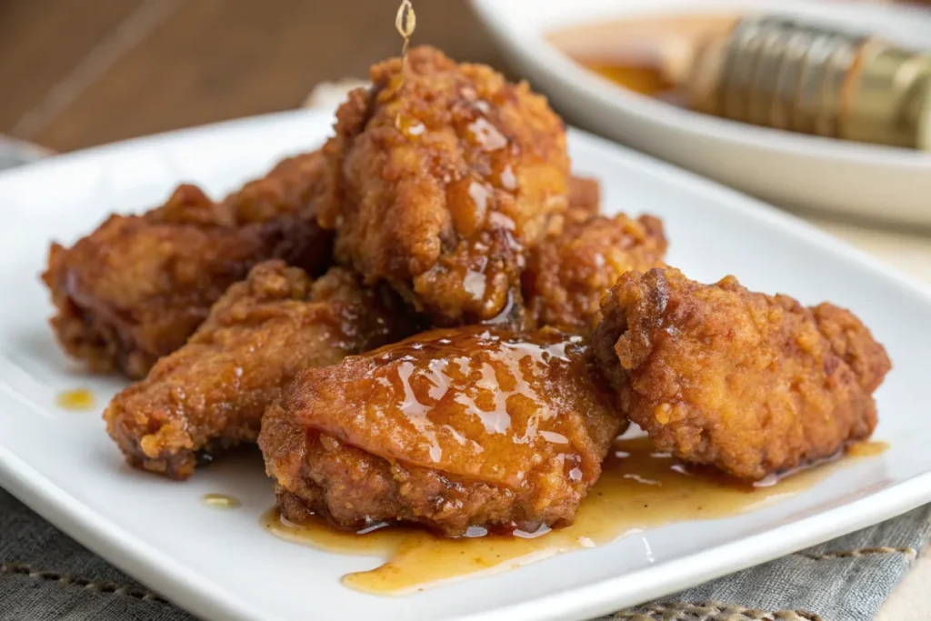 What does Chinese honey chicken taste like with a crispy texture.